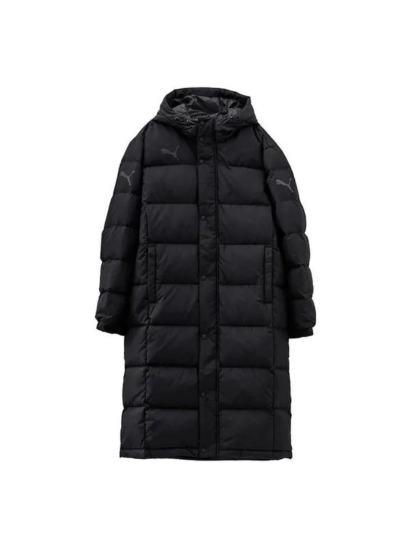 Куртка long down jacket 'black grey' Puma — изображение 1 из 4, черный/серый