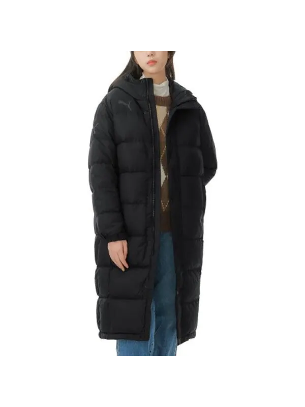 Куртка long down jacket 'black grey' Puma — изображение 3 из 4, черный/серый