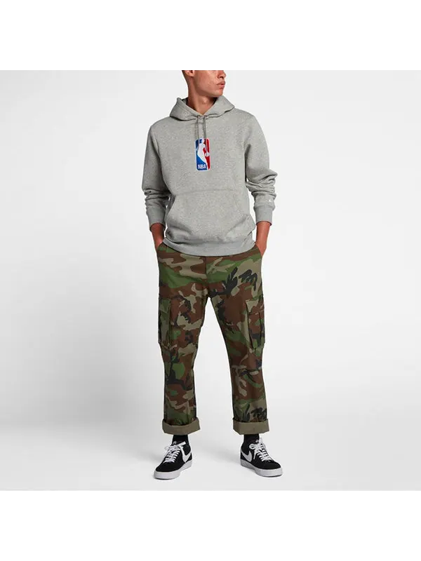 Толстовка Nike SB x NBA Crossover Casual Sports hooded Printing Gray — изображение 3 из 4, серый