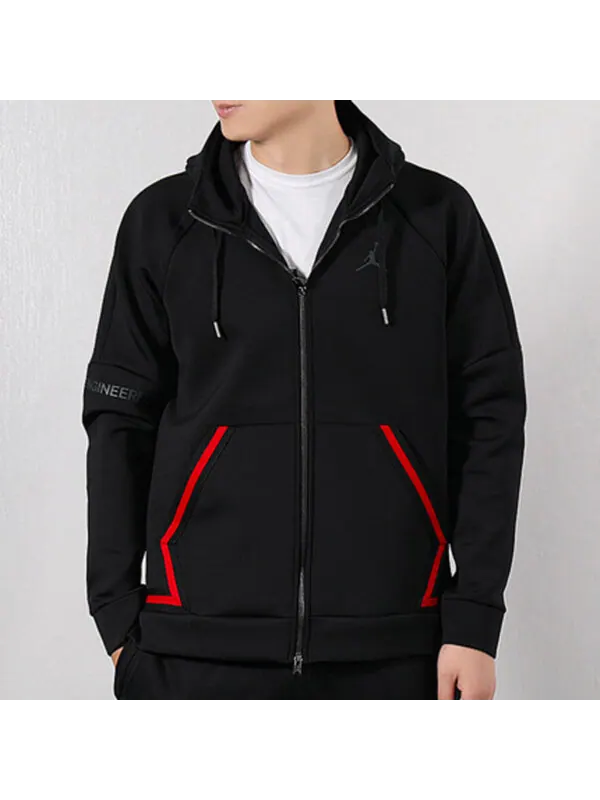 Куртка Air Jordan Athleisure Casual Sports Hooded Jacket Black — изображение 3 из 4, черный