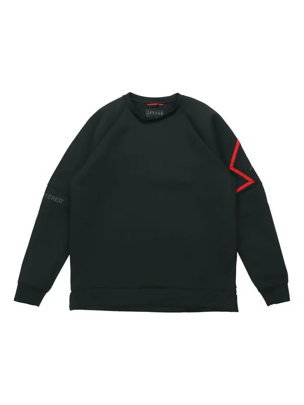 Толстовка Air Jordan Men's O Neck Long Sleeve Sweatshirt Black — изображение 1 из 4, черный/красный