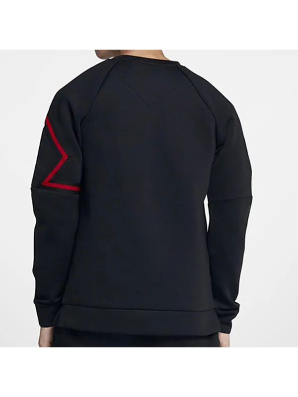 Толстовка Air Jordan Men's O Neck Long Sleeve Sweatshirt Black — изображение 4 из 4, черный/красный
