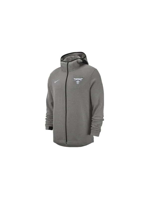Толстовка Nike NBA Chicago Bulls Dri-FIT Full Zip Hoodie 'Dark Heather Grey' — изображение 3 из 4, темный серый