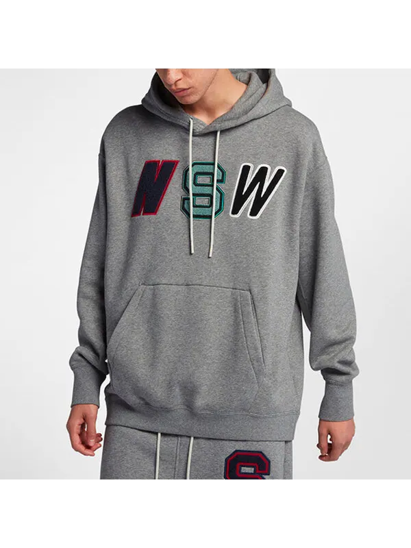 Толстовка Nike Nsw oversize Fleece Lined Athleisure Casual Sports Pullover Gray — изображение 3 из 4, серый