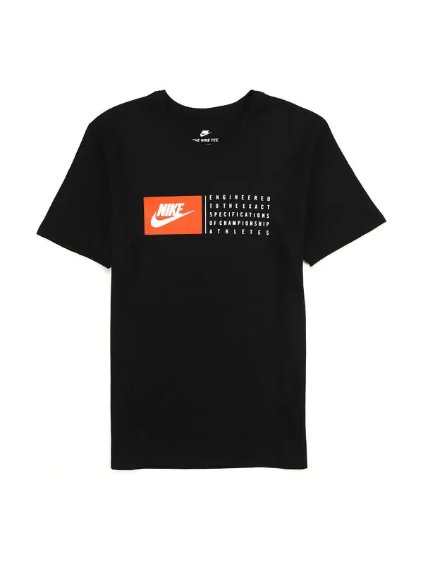 Футболка sportswear alphabet printing athleisure casual sports short sleeve black Nike — изображение 1 из 2, черный