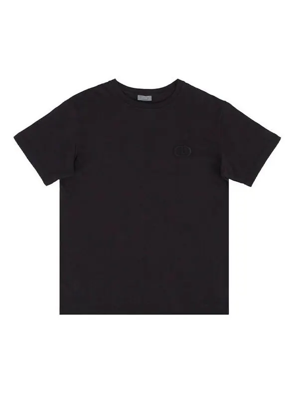 Футболка chest cd embroidered short sleeve for men black Dior
