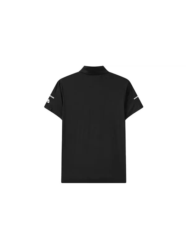Футболка logo pattern loose short sleeve polo black Fila — изображение 2 из 2, черный