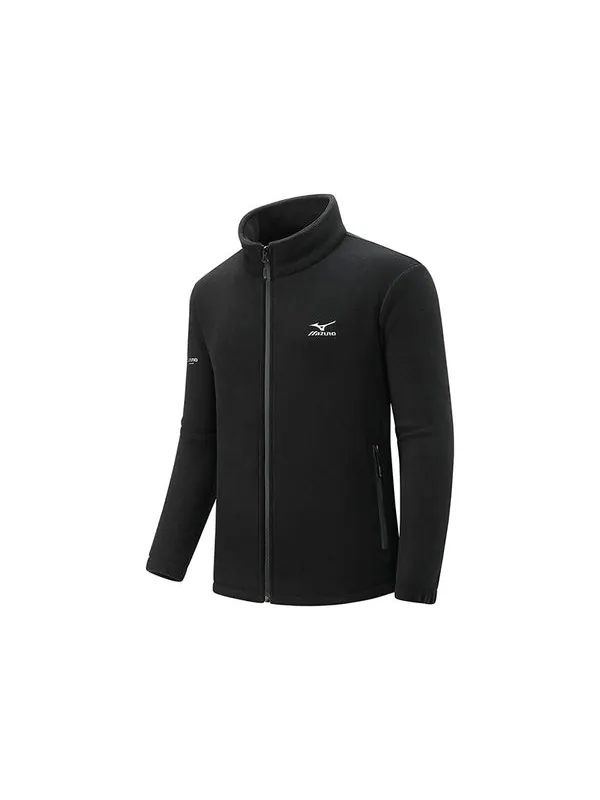 Куртка logo fleece jacket 'black' Mizuno — изображение 1 из 2, черный