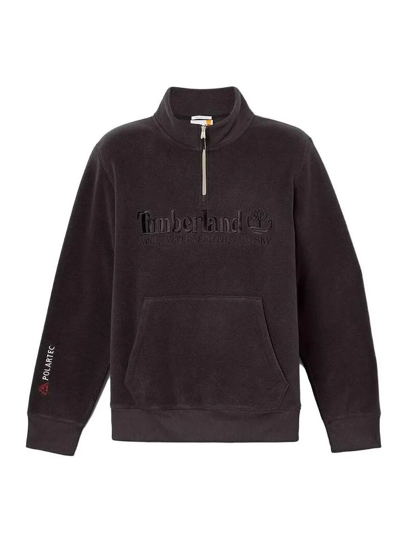 Свитер Timberland Linear Logo 1/4 Zip Sweatshirt 'Black' — изображение 1 из 3, черный