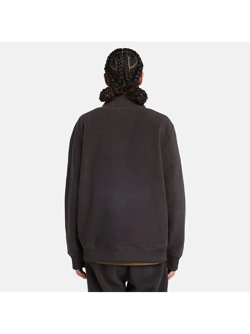 Свитер Timberland Linear Logo 1/4 Zip Sweatshirt 'Black' — изображение 3 из 3, черный