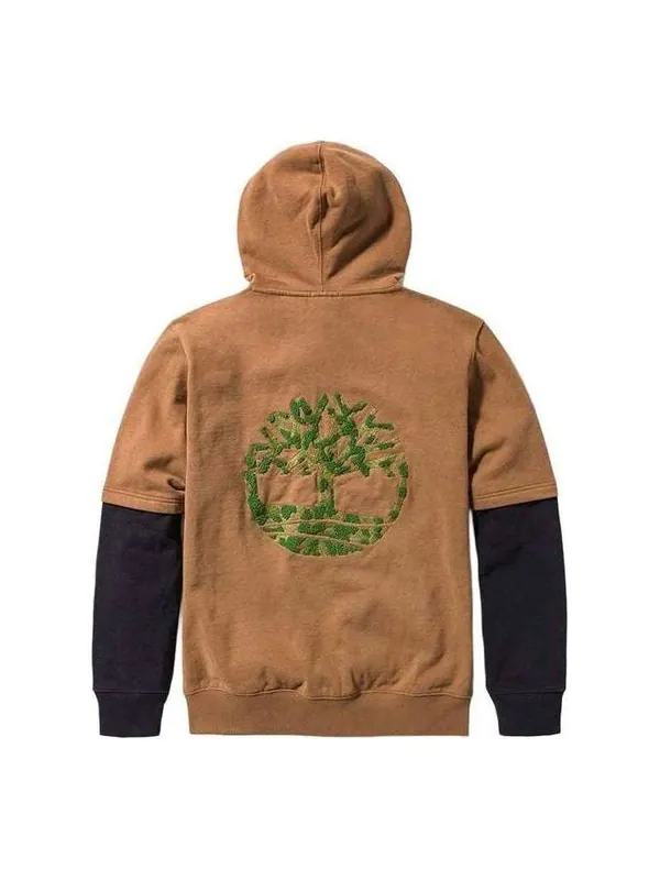 Толстовка all gender embroidered tree hoodie 'brown' Timberland — изображение 1 из 2, бежевый/зеленый/черный