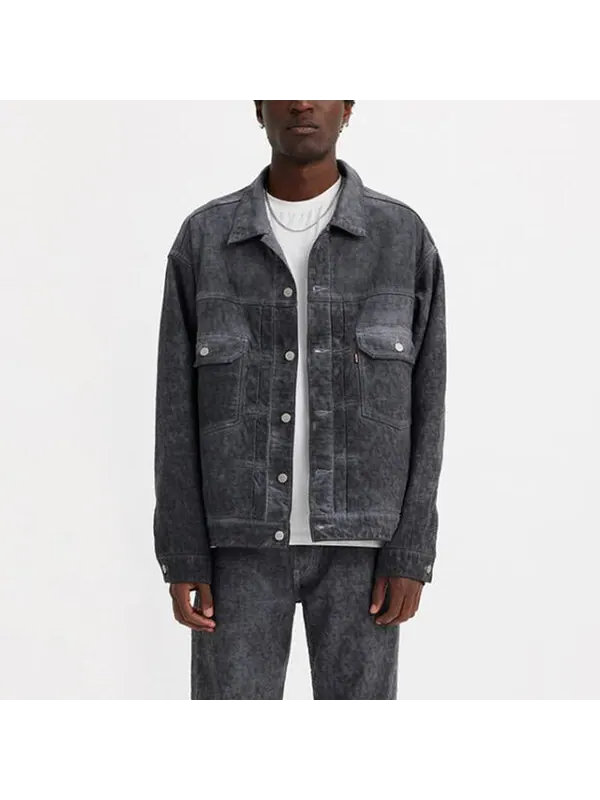 Куртка x levi's dyed jacquard jacket 'black' Stussy — изображение 2 из 2, черный