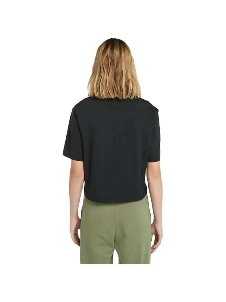 Футболка (WMNS) Timberland Logo T-Shirt 'Black' — изображение 3 из 4, черный