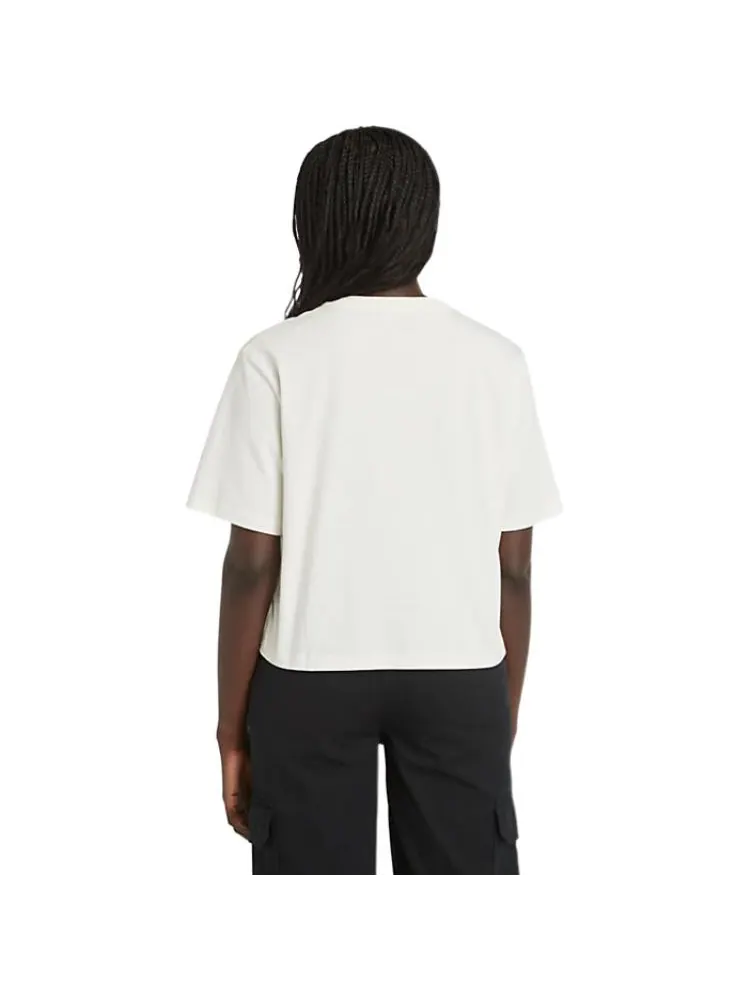 Футболка (WMNS) Timberland Logo T-Shirt 'White' — изображение 3 из 4, белый