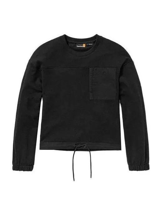 Свитер (WMNS) Timberland Bold Beginnings Mix Media Creneck Sweater 'Black' — изображение 1 из 4, черный