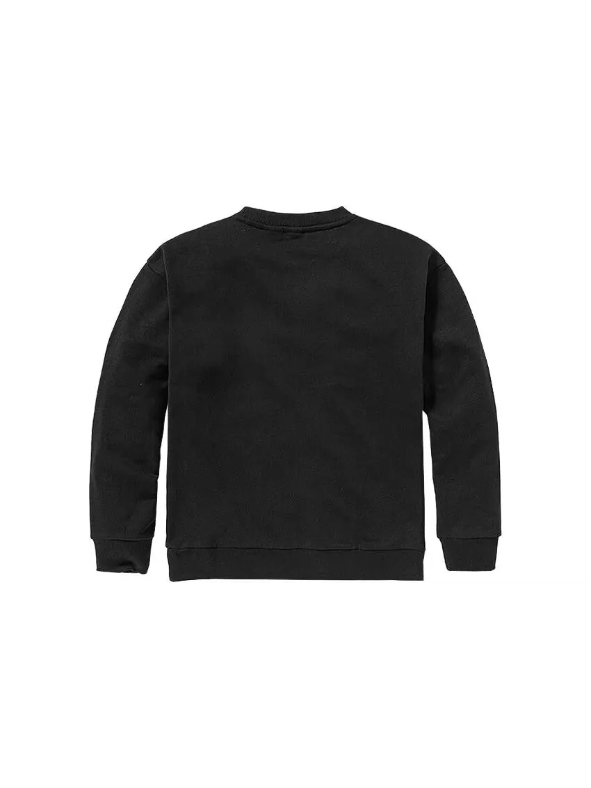 Свитер (WMNS) Timberland Logo Texture Crew Sweater 'Black' — изображение 2 из 3, черный