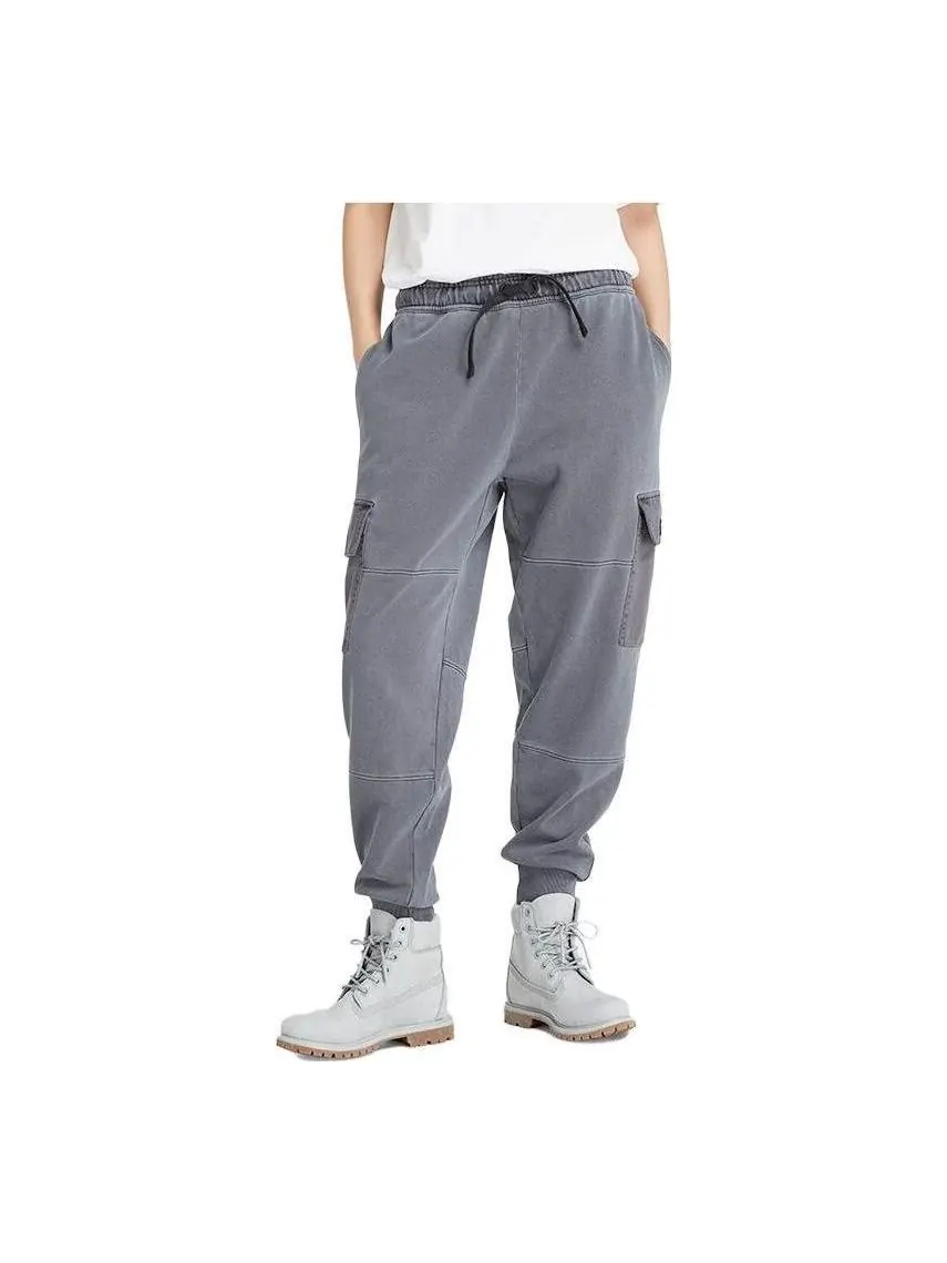 Спортивные брюки Timberland Mixed Media Garment Dye Sweatpants 'Grey' — изображение 1 из 3, серый
