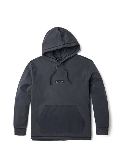Худи Timberland Mixed Media Garment Dye Hoodie 'Dark Grey' — изображение 1 из 3, серый
