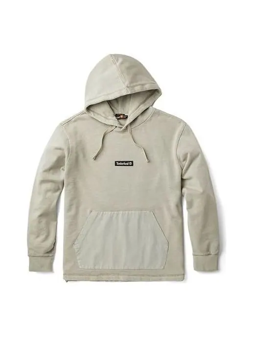 Худи Timberland Mixed Media Garment Dye Hoodie 'Island Fossil' — изображение 1 из 3, белый