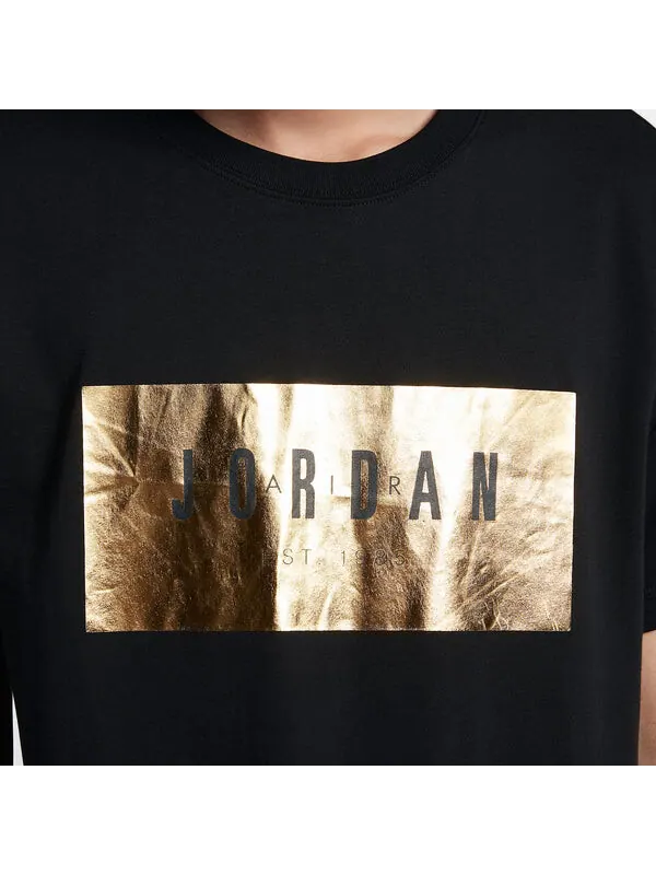 Футболка alt hem фольга чистая футболка Air Jordan — изображение 2 из 4, черный/золотистый