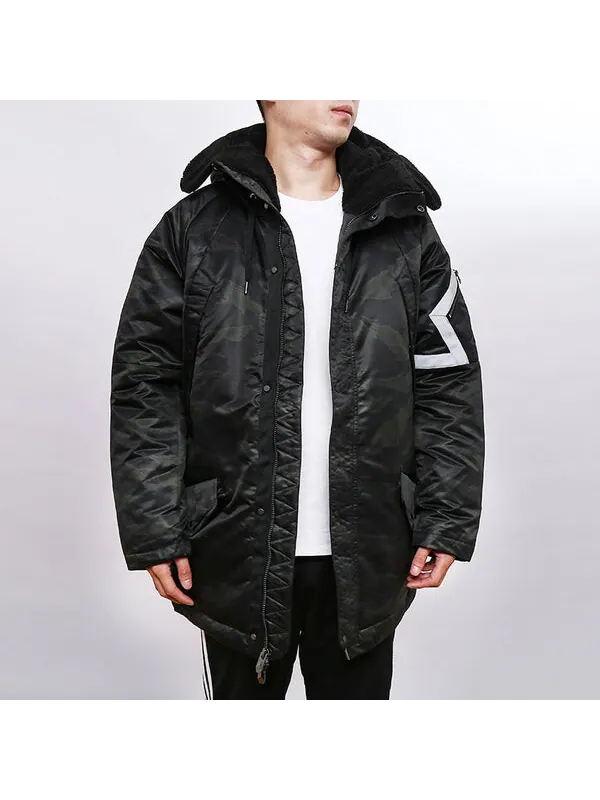 Пуховик Air Jordan Sports Stay Warm hooded Thicken mid-length Down Jacket Black — изображение 3 из 4, черный