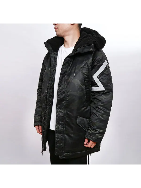 Пуховик Air Jordan Sports Stay Warm hooded Thicken mid-length Down Jacket Black — изображение 4 из 4, черный