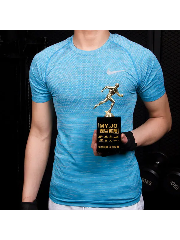 Футболка Nike DF Knit Tee 'Blue' — изображение 2 из 4, синий