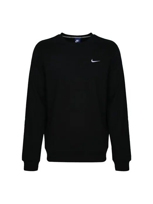 Толстовка Nike Club Ft Round Neck Pullover french terry Black — изображение 1 из 4, черный
