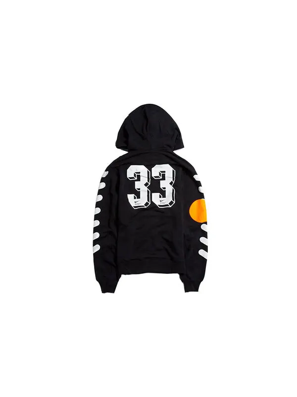 Толстовка x off-white hoodie 'black total orange' Nike — изображение 2 из 4, черный