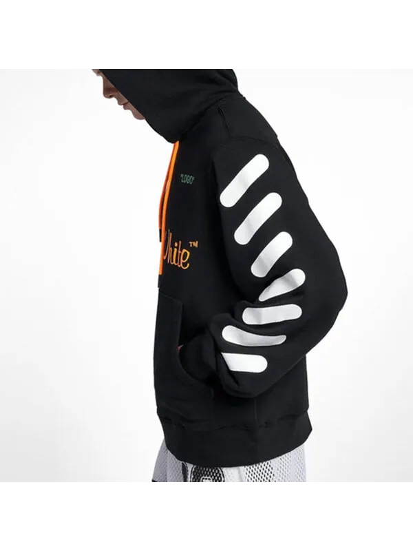 Толстовка x off-white hoodie 'black total orange' Nike — изображение 4 из 4, черный