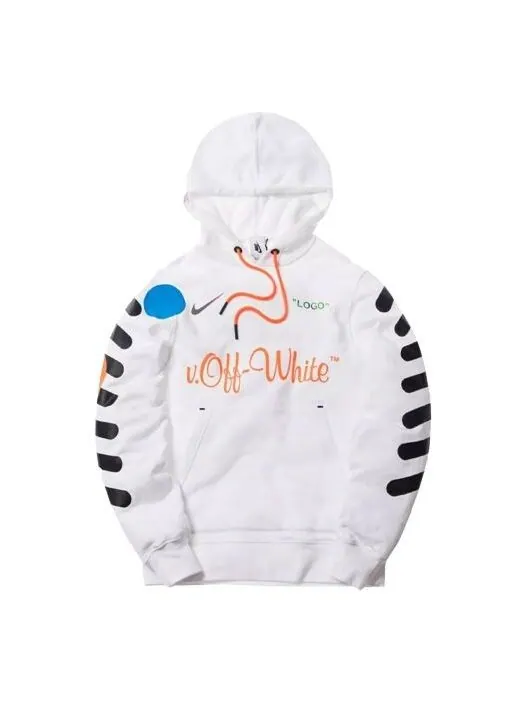Толстовка x off-white mercurial nrg x hoodie 'white total orange' Nike — изображение 1 из 1, белый