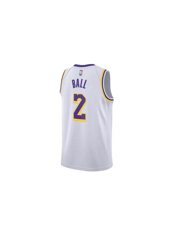 Майка Nike NBA Basketball Jersey/Vest Los Angeles Lakers Lonzo Ball 2 White — изображение 2 из 4, белый