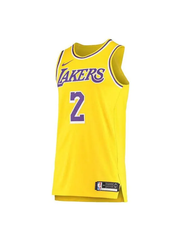 Майка Nike NBA Los Angeles Lakers Lonzo Ball Engineered VK Jersey 'Gold' — изображение 1 из 2, золотистый/фиолетовый