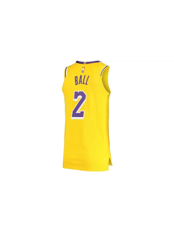 Майка Nike NBA Los Angeles Lakers Lonzo Ball Engineered VK Jersey 'Gold' — изображение 2 из 2, золотистый/фиолетовый