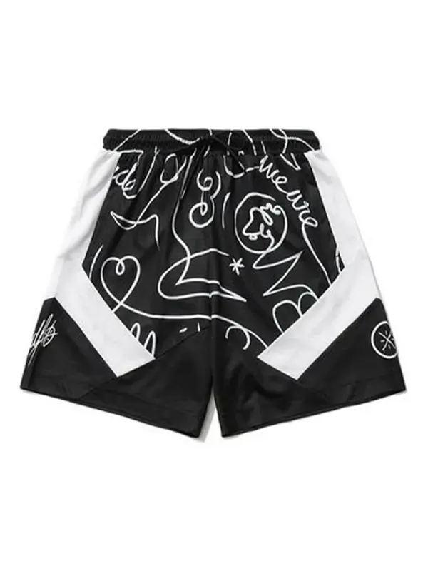 Шорты x dft way of wade logo баскетбольные шорты Li-Ning — изображение 1 из 2, черный/белый