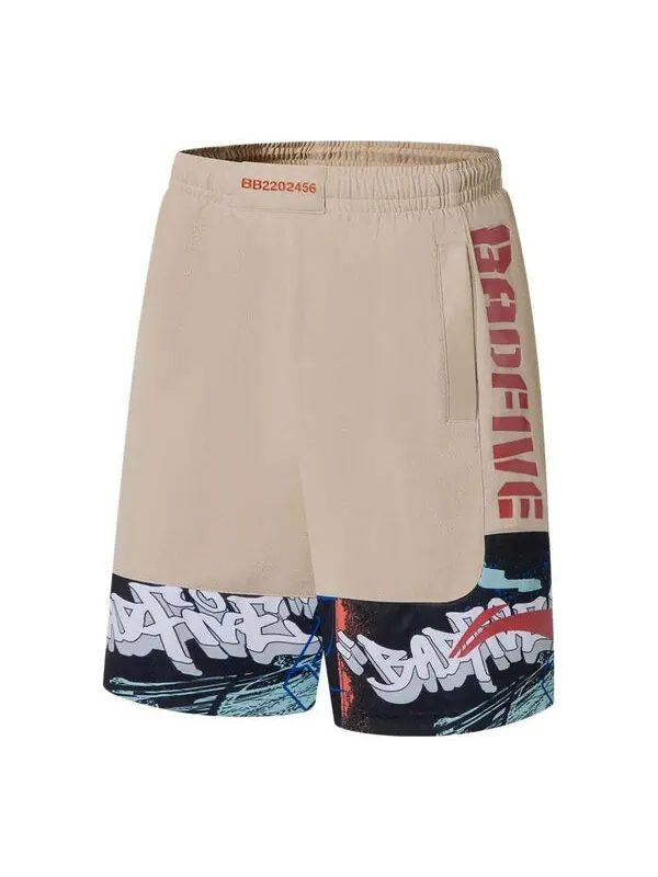 Шорты badfive графические баскетбольные шорты Li-Ning — изображение 1 из 2, бежевый/мульти