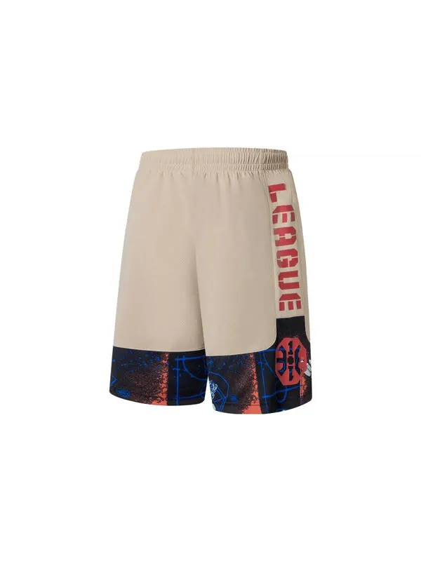 Шорты badfive графические баскетбольные шорты Li-Ning — изображение 2 из 2, бежевый/мульти