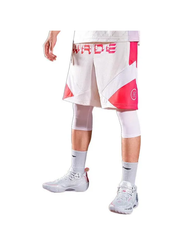 Шорты баскетбольные шорты с логотипом way of wade Li-Ning — изображение 4 из 4, белый/розовый