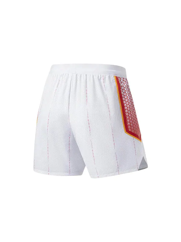 Шорты графические баскетбольные шорты Li-Ning — изображение 2 из 2, белый/красный/желтый