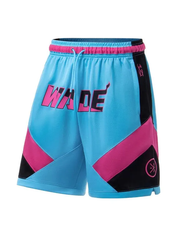 Шорты баскетбольные шорты с графическим принтом Way of Wade Li-Ning — изображение 1 из 2, синий/розовый/черный