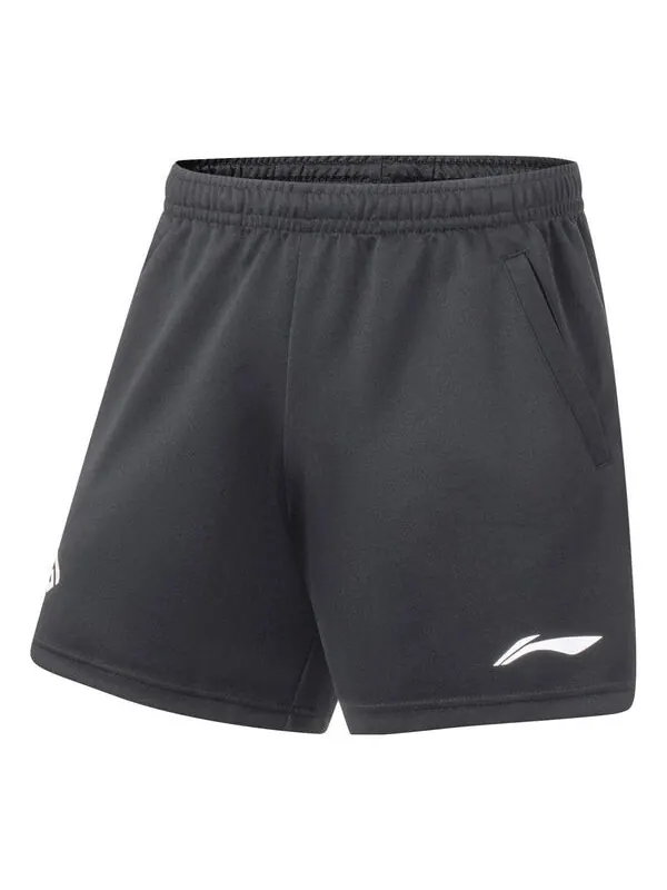 Шорты с логотипом для бадминтона тренировочные шорты Li-Ning — изображение 1 из 2, черный/белый
