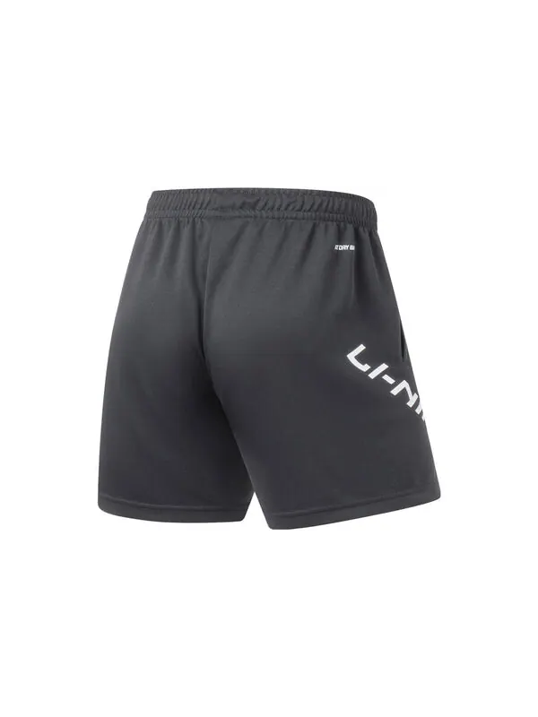 Шорты с логотипом для бадминтона тренировочные шорты Li-Ning — изображение 2 из 2, черный/белый