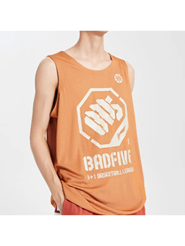 Баскетбольная майка с логотипом badfive Li-Ning — изображение 3 из 4, оранжевый/белый