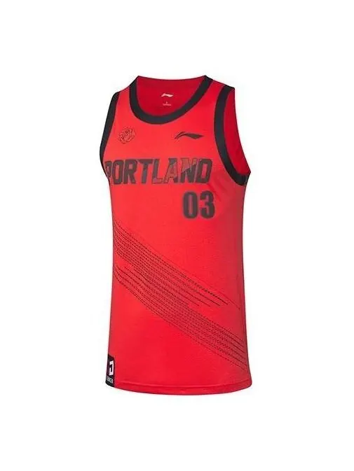 Футболка cj mccollum 1 баскетбольная футболка Li-Ning — изображение 1 из 2, красный/черный