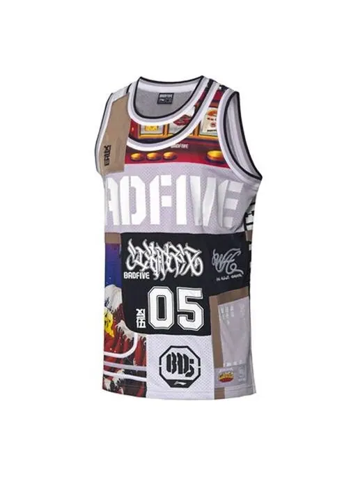 Футболка x cba badfive shanghai sharks футболка Li-Ning — изображение 1 из 2, серый/белый/мульти