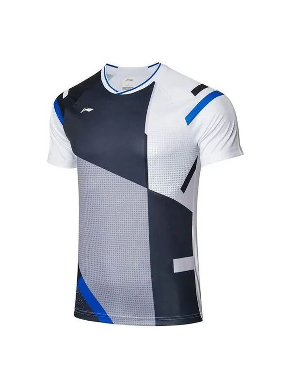 Футболка тренировочная футболка для бадминтона Li-Ning — изображение 1 из 2, белый/черный/серый