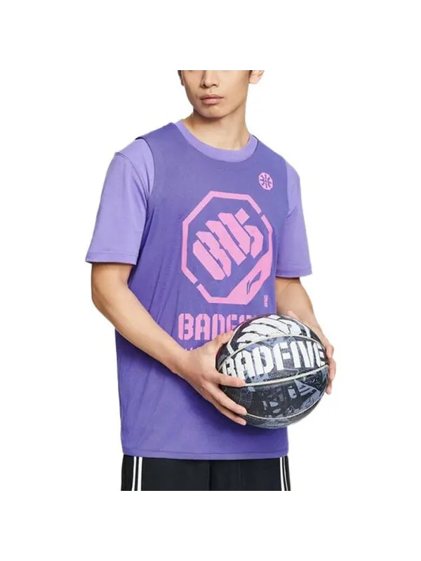 Футболка x jon burgerman badfive двусторонняя баскетбольная майка Li-Ning — изображение 3 из 4, фиолетовый/розовый