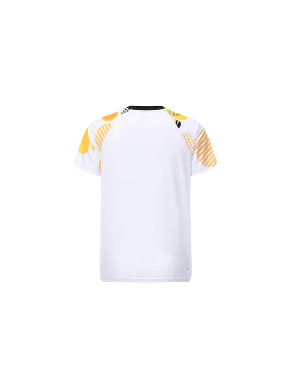 Футболка бадминтонная одежда игровая рубашка Li-Ning — изображение 2 из 3, белый/черный/желтый