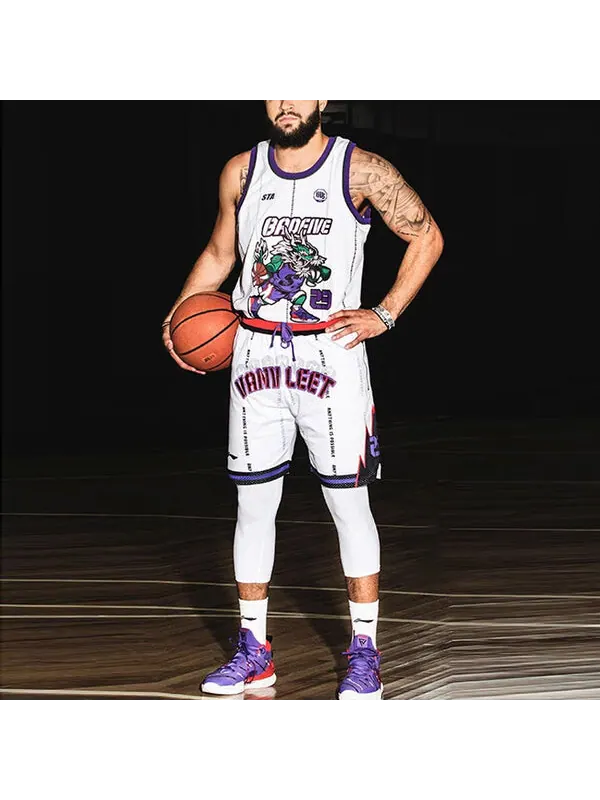 Футболка badfive fred vanvleet баскетбольная футболка Li-Ning — изображение 3 из 4, белый/фиолетовый/мульти
