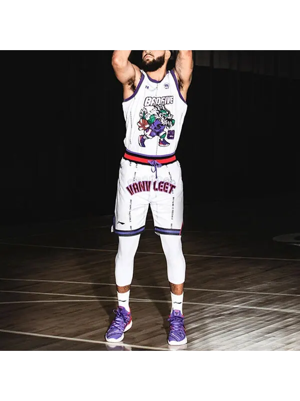 Футболка badfive fred vanvleet баскетбольная футболка Li-Ning — изображение 4 из 4, белый/фиолетовый/мульти